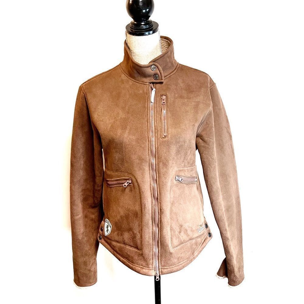Moxie Equestrian Cavalero Techno Faux Suede Sherpa Stable Jacket Sz M